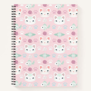 What's Cool, Kitty Cat in Pink and Mint Notebook