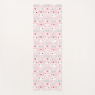 What's Cool, Kitty Cat in Pink and Mint Yoga Mat