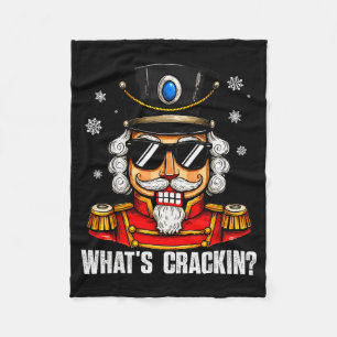 Whats Crackin Funny Nutcracker Pjs Christmas Xmas Fleece Blanket