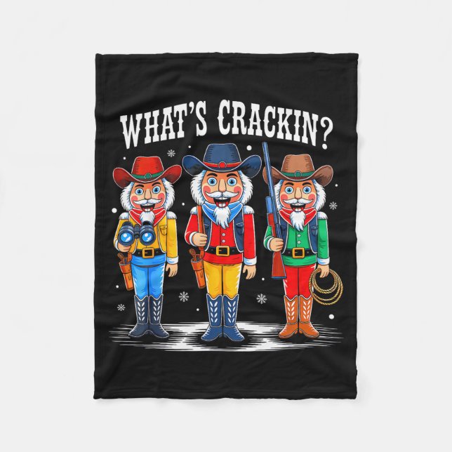 What's Crackin_ Nutcracker Christmas Family Xmas P Fleece Blanket (Front)