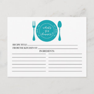 What's for Dinner Bridal Shower Recipe Cards