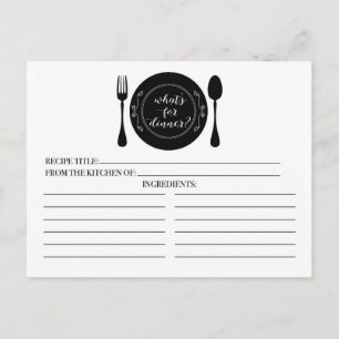 What's for Dinner Bridal Shower Recipe Cards