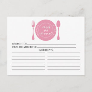 What's for Dinner Bridal Shower Recipe Cards