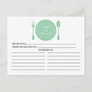What's for Dinner Bridal Shower Recipe Cards