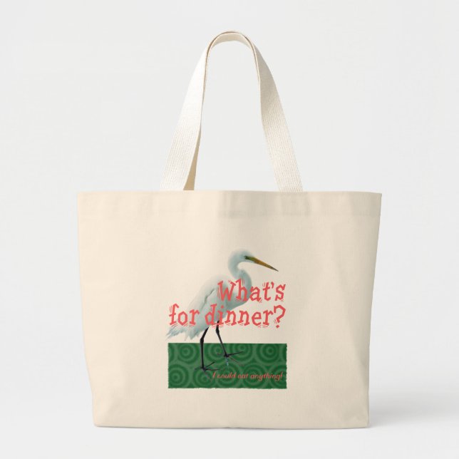What's for dinner? large tote bag (Front)