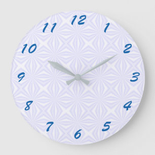 What's Fractal Squiggly Squares Blue Numbers Large Clock