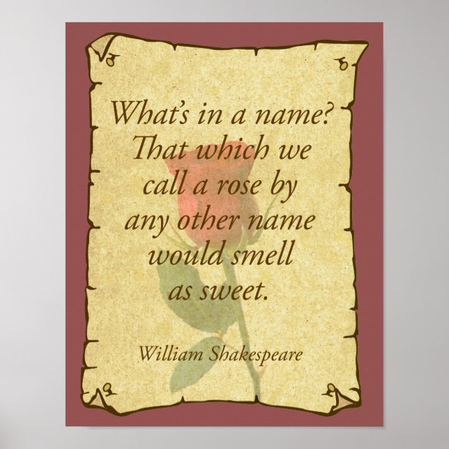 What's in a name? Roses? Poster (Front)