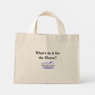 "What's in it" tote bag with logo on reverse.