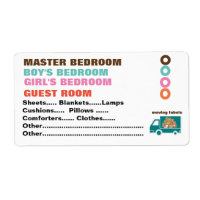 What's In The Box ?- Moving  Labels - Bedroom