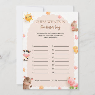 What's in the Diaper Bag Baby Shower Game Card
