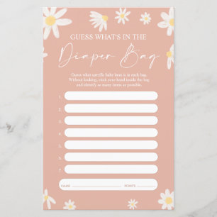 What's in the Diaper Bag Game, Daisy Baby Shower