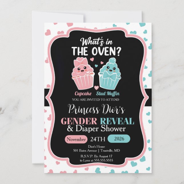 What's in the Oven Gender Reveal Invitation (Front)