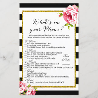 What's in your Phone - Bridal Shower Game