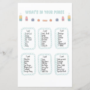 What's in your purse Adventure Baby Shower