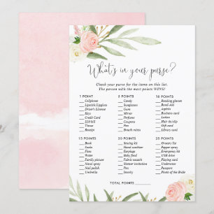 What's in your purse baby bridal shower game invitation
