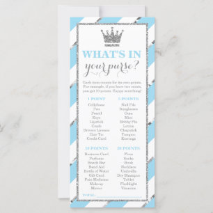 What's In Your Purse? Baby Shower Game Faux Silver