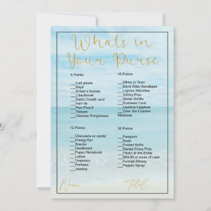 What's In Your Purse Beach & Ocean Bridal Shower Invitation