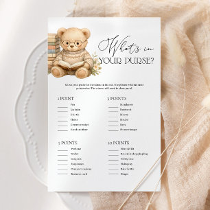 What's In Your Purse Bear Baby Shower Game