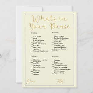 What's In Your Purse Beige Bridal Shower Invitation