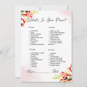 What's In Your Purse Blush Floral Bridal Shower Invitation
