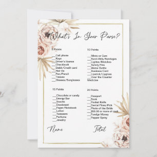 What's In Your Purse Boho Floral Bridal Shower Invitation