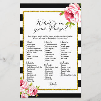 What's in your Purse - Bridal Shower Game