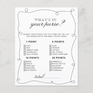 What's In Your Purse Bridal Shower Game