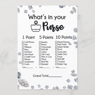What's in your Purse Bridal Shower Game Invitation