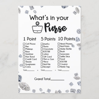 What's in your Purse Bridal Shower Game Invitation