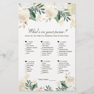 What's in your purse? Bridal Shower Printable Game Flyer