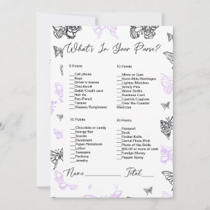 What's In Your Purse Butterfly Bridal Shower Invitation