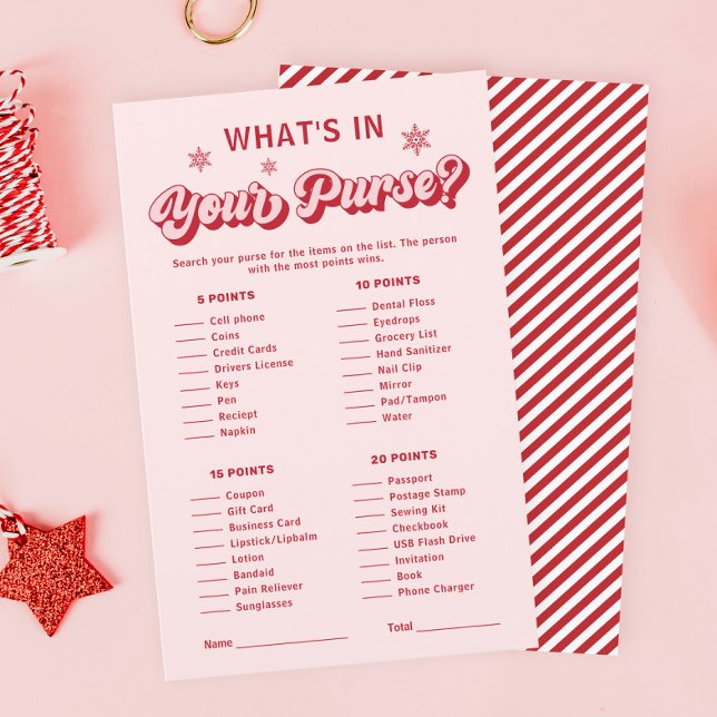What's in your purse Christmas Baby Shower Game (Creator Uploaded)