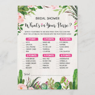 What's in Your Purse Fiesta Bridal Shower Game Invitation
