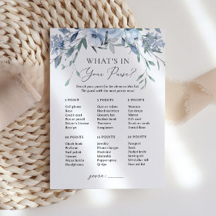 What's in Your Purse Floral Bridal Shower Game Invitation