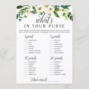 What's In Your Purse Game for Wedding Shower Invitation