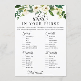 What's In Your Purse Game for Wedding Shower Invitation