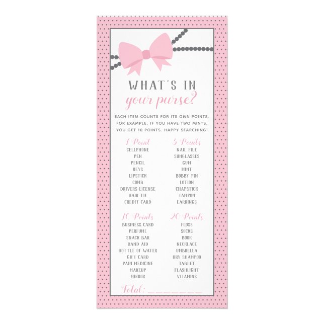 What's In Your Purse Game, Little Lady Rack Card (Front)