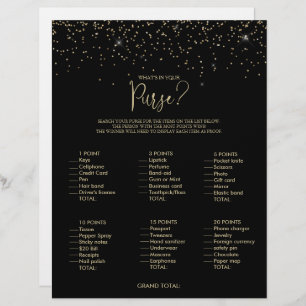 What's in your Purse Gold Bridal Shower Game