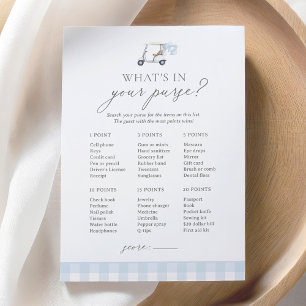 What's in Your Purse Golf Baby Shower Game Invitation