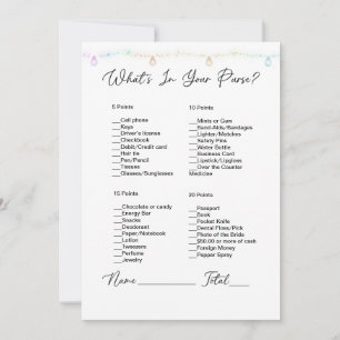 What's In Your Purse Hanging Lights Bridal Shower Invitation