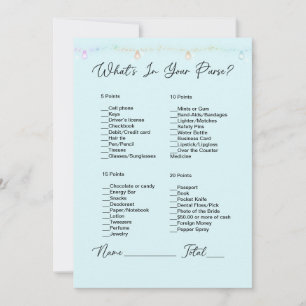 What's In Your Purse Hanging Lights Bridal Shower Invitation