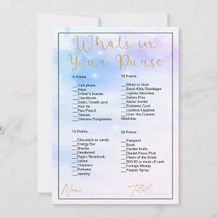 What's In Your Purse Pastel Clouds Bridal Shower Invitation