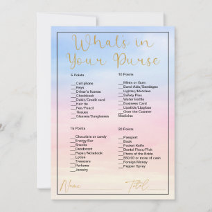 What's In Your Purse Pastel Clouds Bridal Shower Invitation