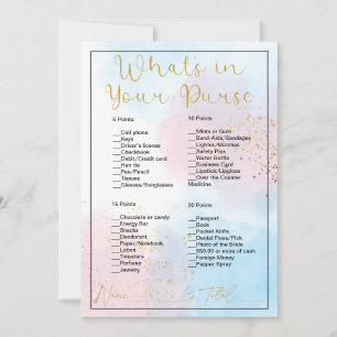 What's In Your Purse Pink & Blue Bridal Shower Invitation