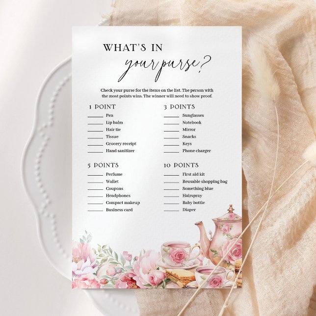 What's In Your Purse Pink Floral Tea Party Game (Creator Uploaded)
