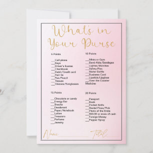 What's In Your Purse Pink Ombre Bridal Shower Invitation
