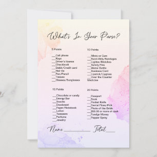 What's In Your Purse Pink & Purple Bridal Shower Invitation
