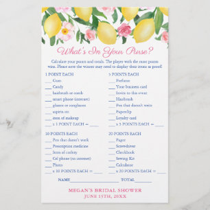 What's In Your Purse Positano Lemons Game Card