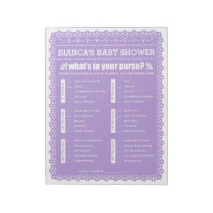What's In Your Purse Purple Papel Picado Shower Notepad