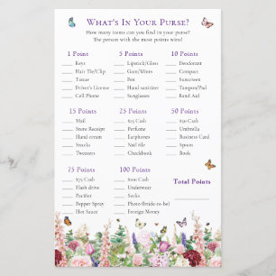 What's In Your Purse   Purple Pink Flowers